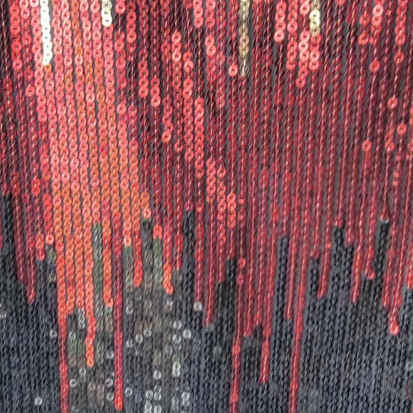 Bisou Bisou Sequin Sleeveless Top - Red and Gold - Picture 3 of 5